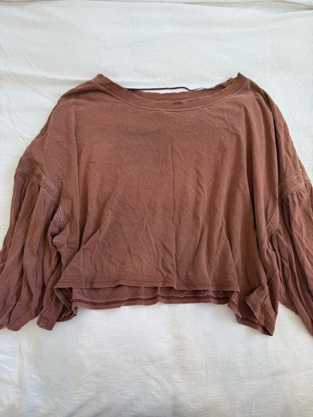 We The Free Cropped Relaxed Top in Dusty Brown